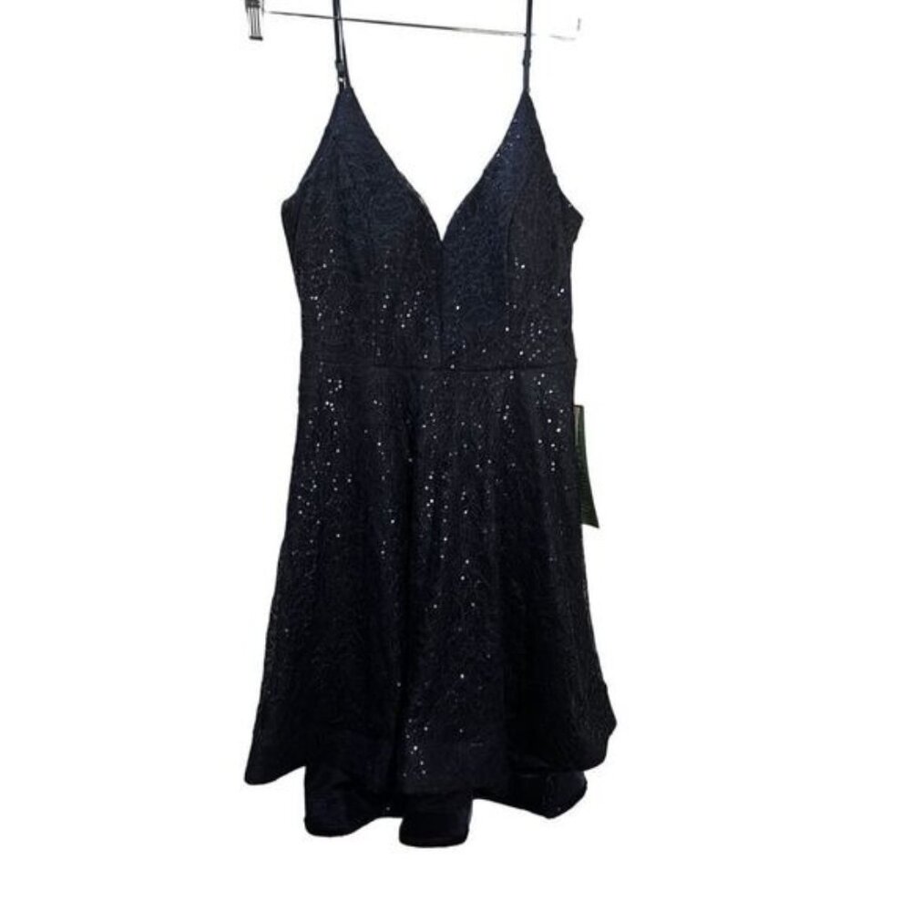 NWT Womens Zip Back Sequin Cami Dress Juniors Size 13‎